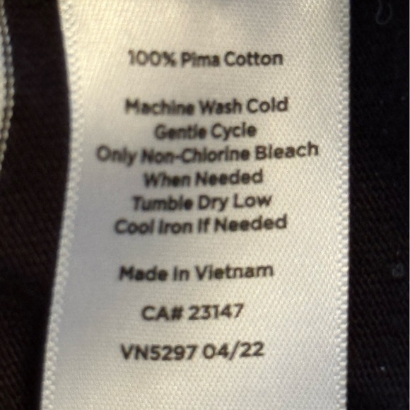 Talbots 100% Pima Cotton Black White Striped Long Puff Sleeve Crew Neck Top M - Picture 7 of 10